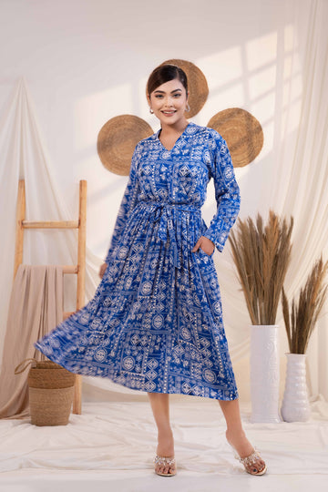 SAPHELLA Boho Breeze Blue Dress