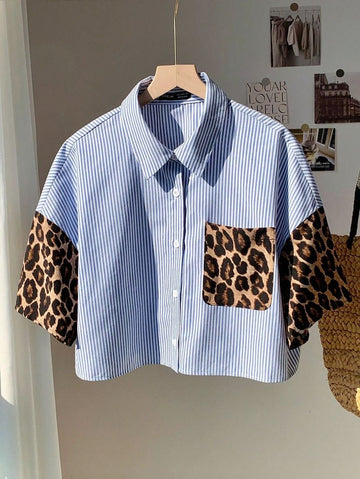Fierce Contrast Crop Shirt