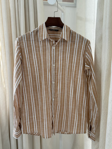 Unisex Sahara Striped Linen Shirt
