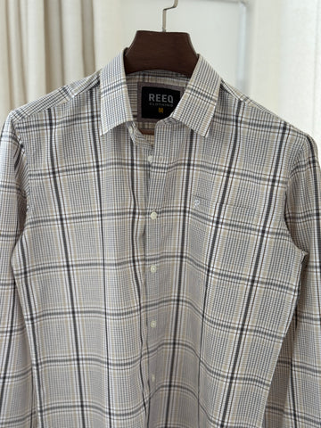 Classic Grid Check Shirt – Monochrome Casual/Formal Wear