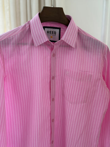 Elegant Pink Pinstripe Shirt