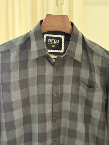 Classic Monochrome Grey-Black Check Shirt