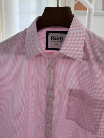 Men’s Pink Micro-Check Shirt