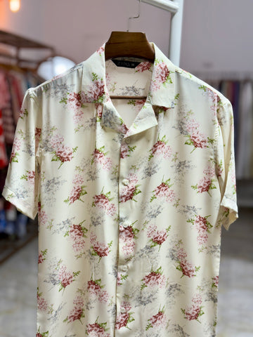 Ivory Blossom Cuban Shirt