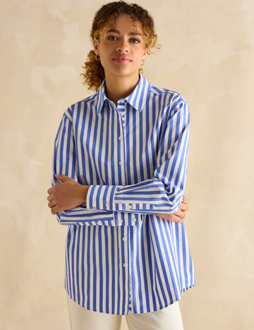 ZYNA Cotton Striped Relaxed Shirt