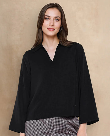 ZYNA JONNY COLLAR PLAIN TOP