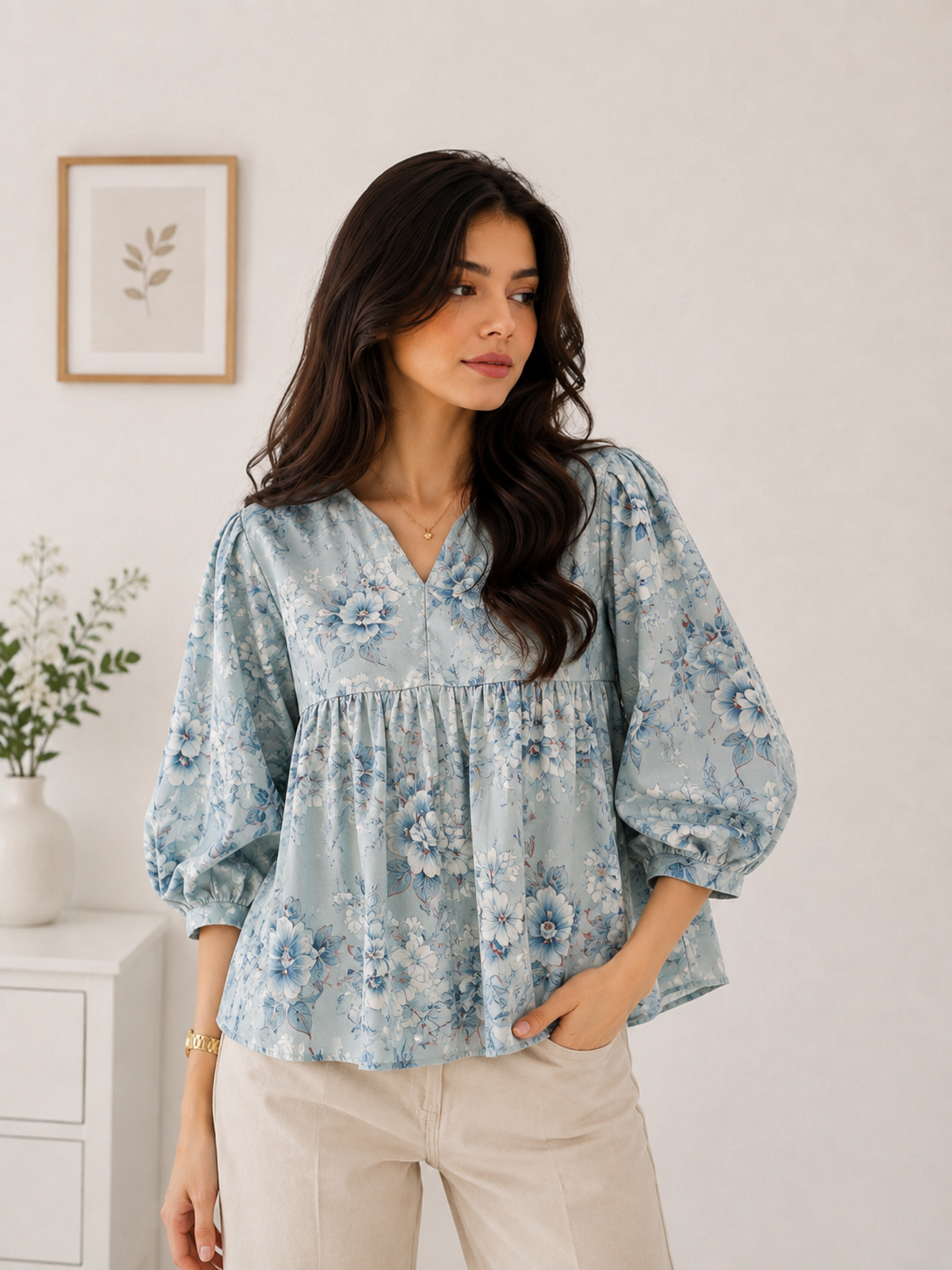 Aurelia Floral Peplum Top