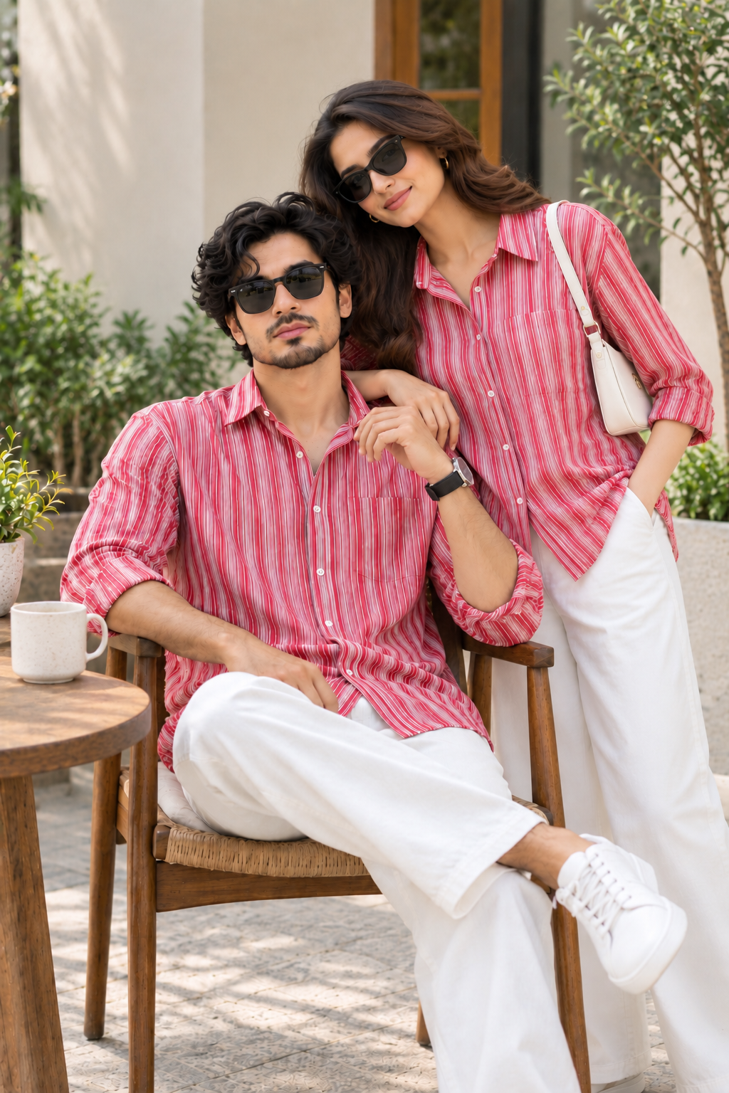 Couple Casual Striped Shirts