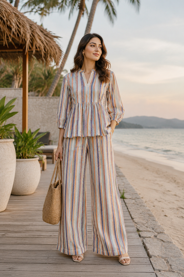 Women’s Multicolor Striped Co-Ord Set