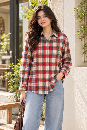 Women’s Classic Check Print Casual Shirt