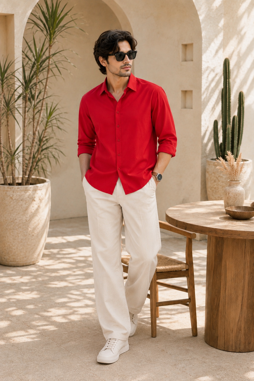 Classic Red Casual Shirt