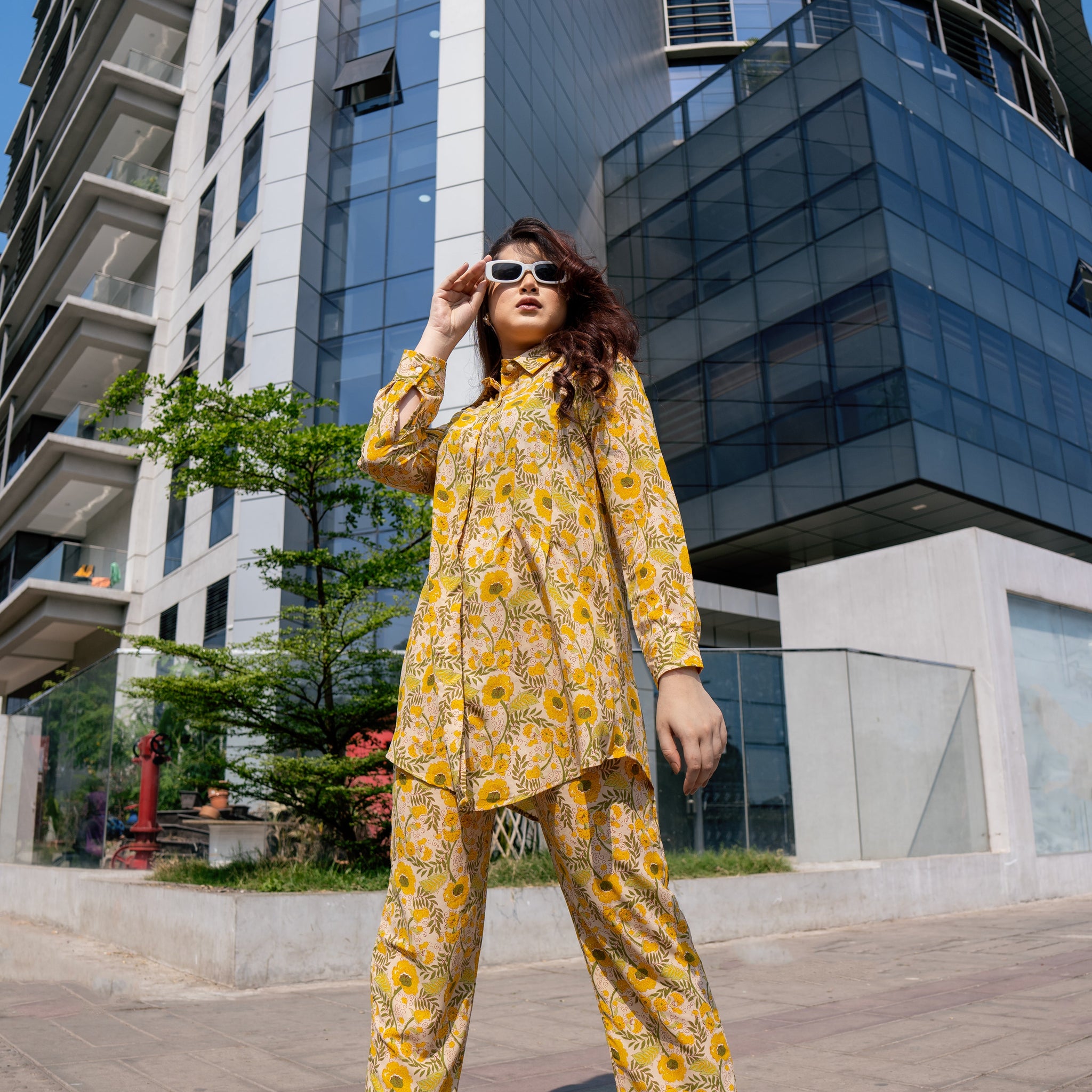 Yellow Radiance Printed Co-ord