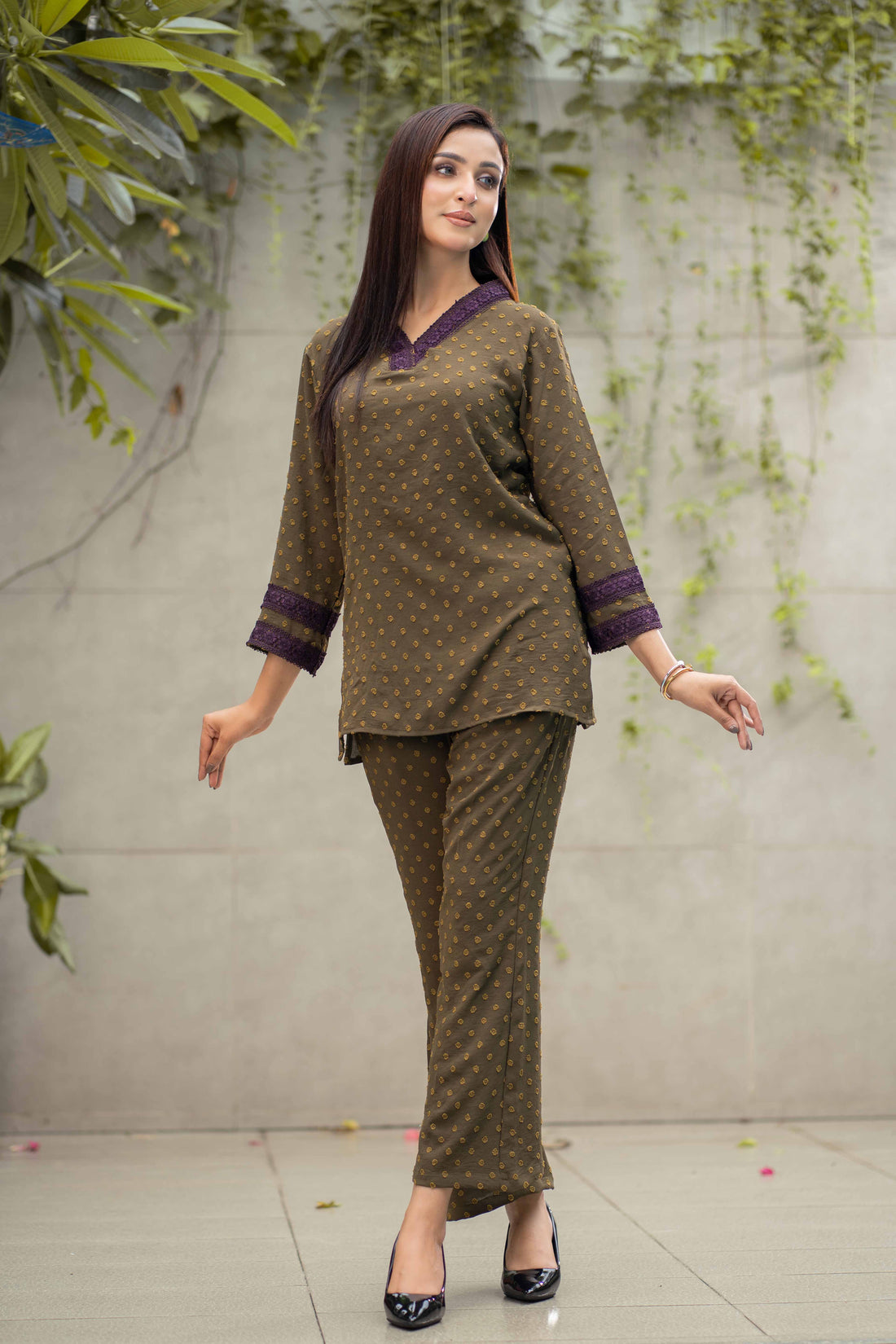 SAPHELLA Olive Luxe Co-ord Set