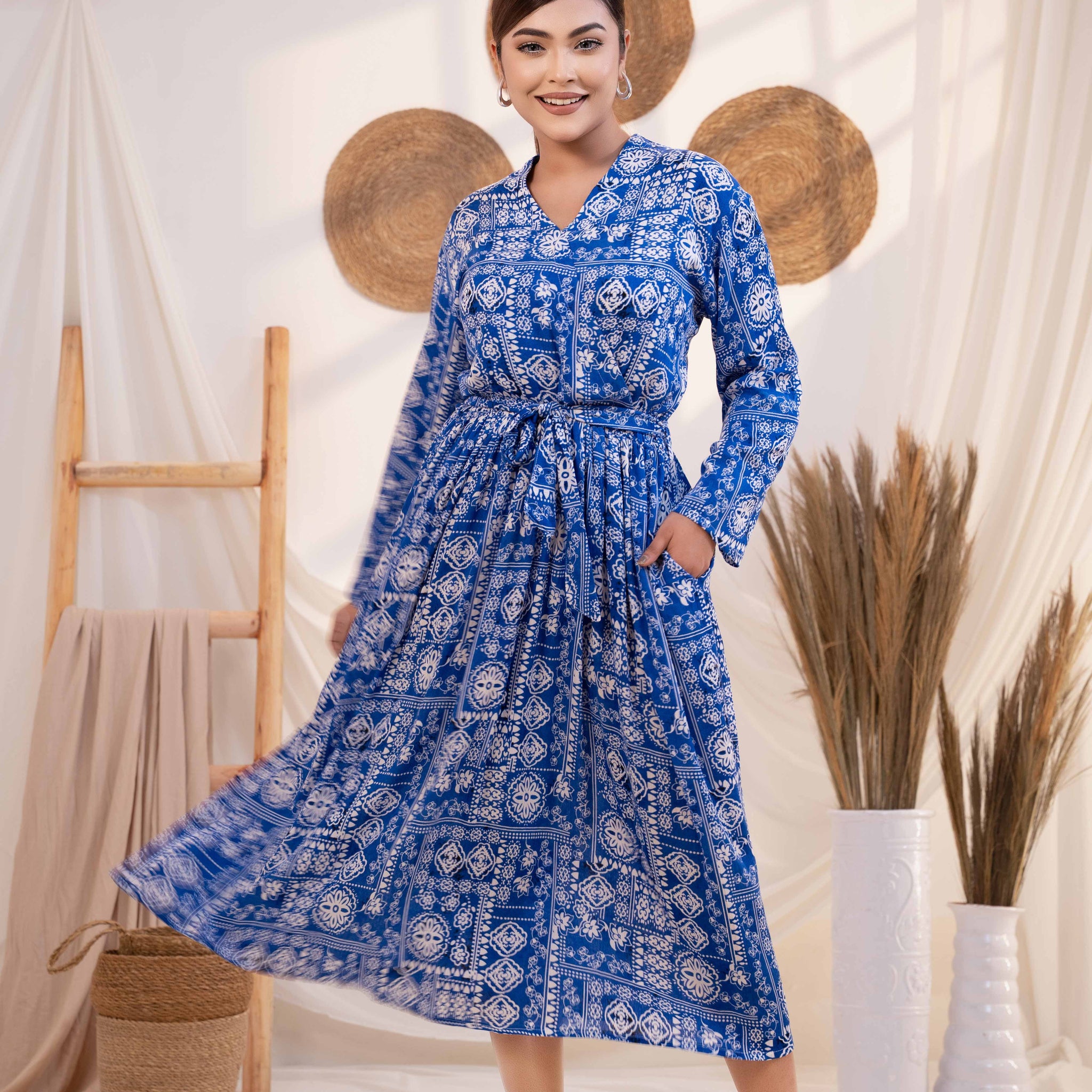 SAPHELLA Boho Breeze Blue Dress