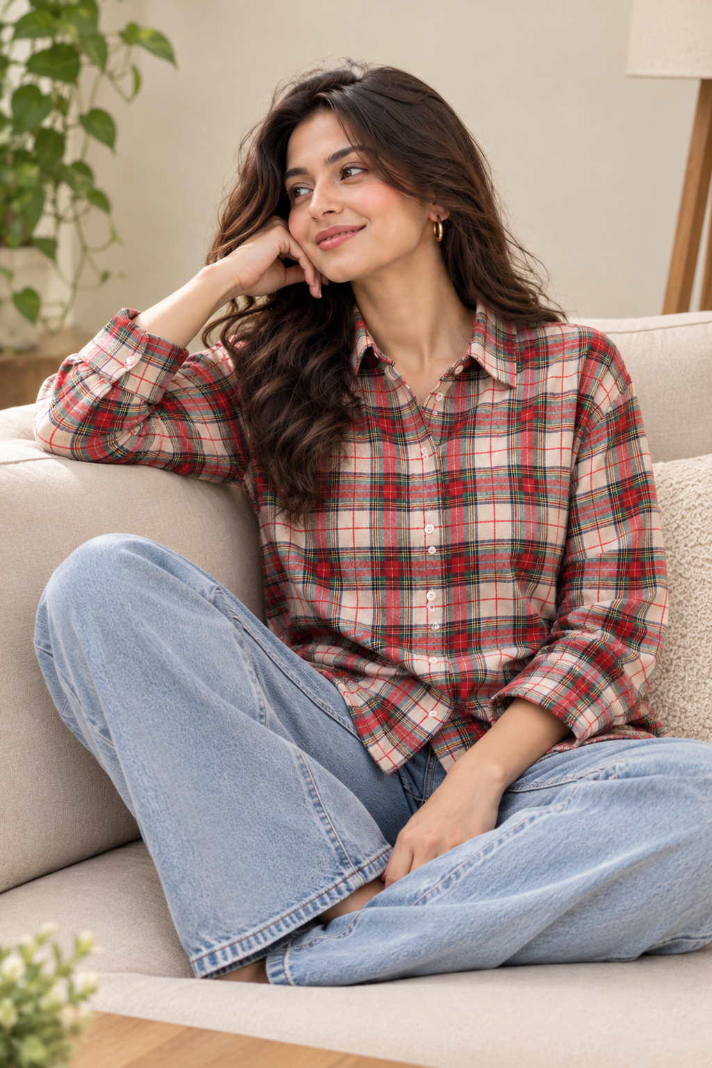 Women’s Classic Check Print Casual Shirt