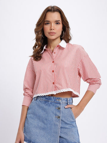 Candy Stripe Crop Shirt