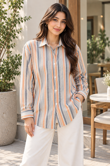 Women’s Multicolor Striped Casual Shirt