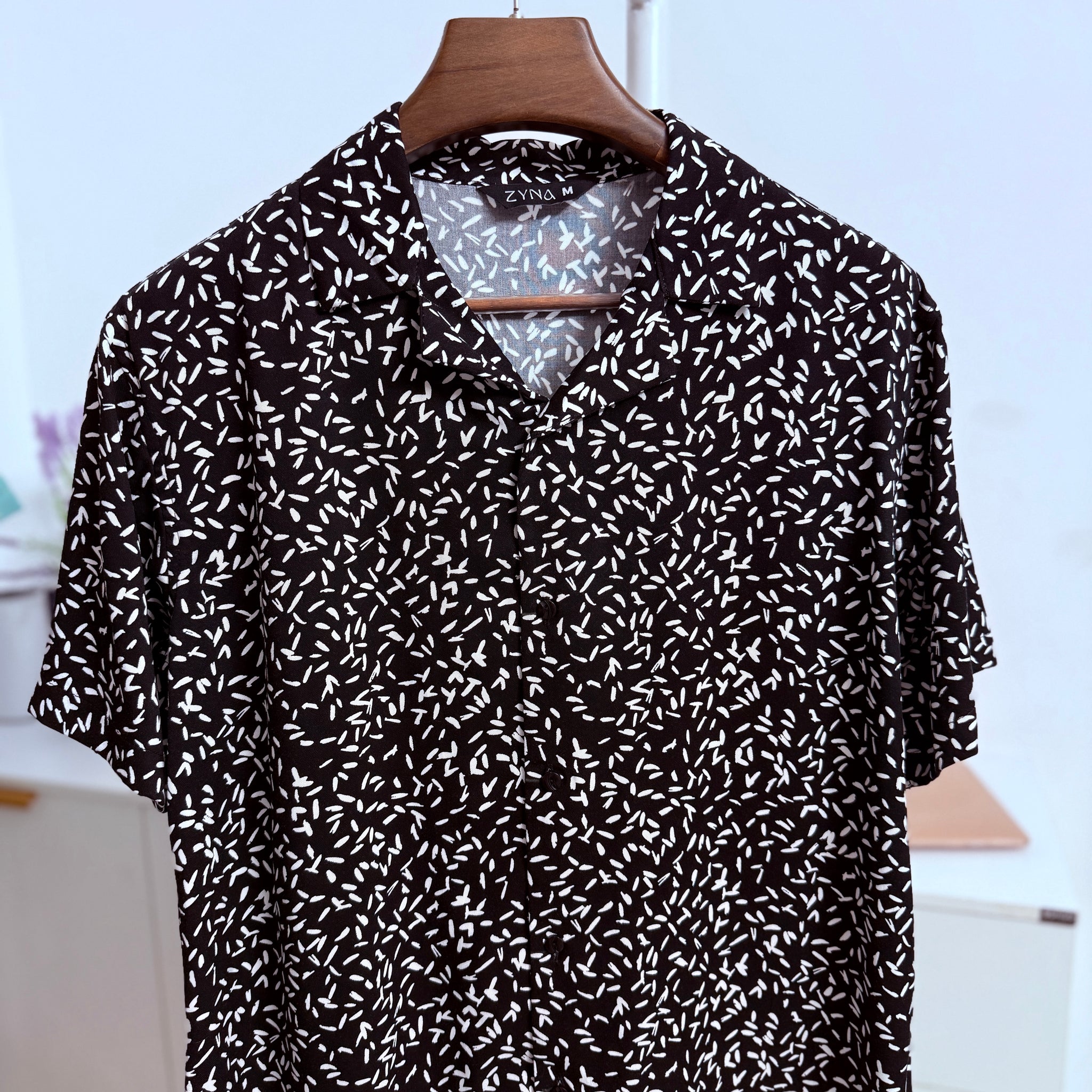 Zyna Noir Abstract Shirt