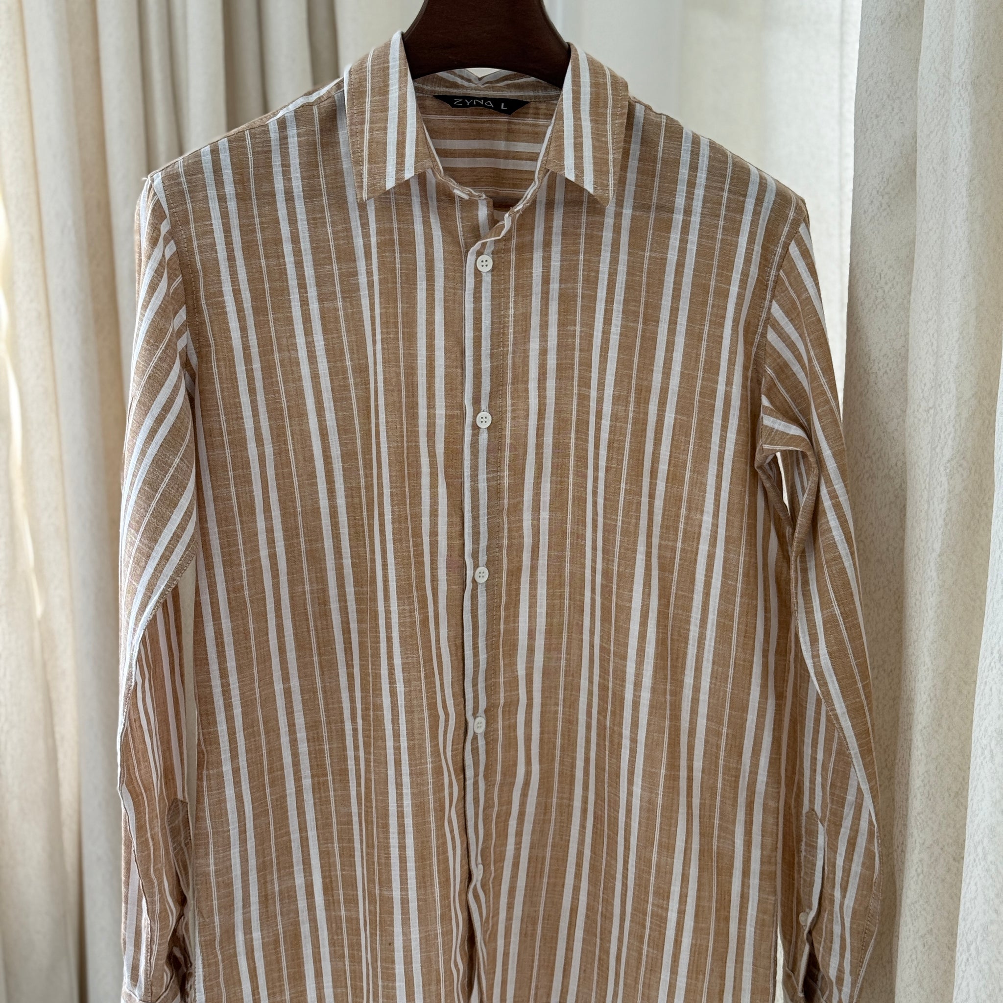 Unisex Sahara Striped Linen Shirt