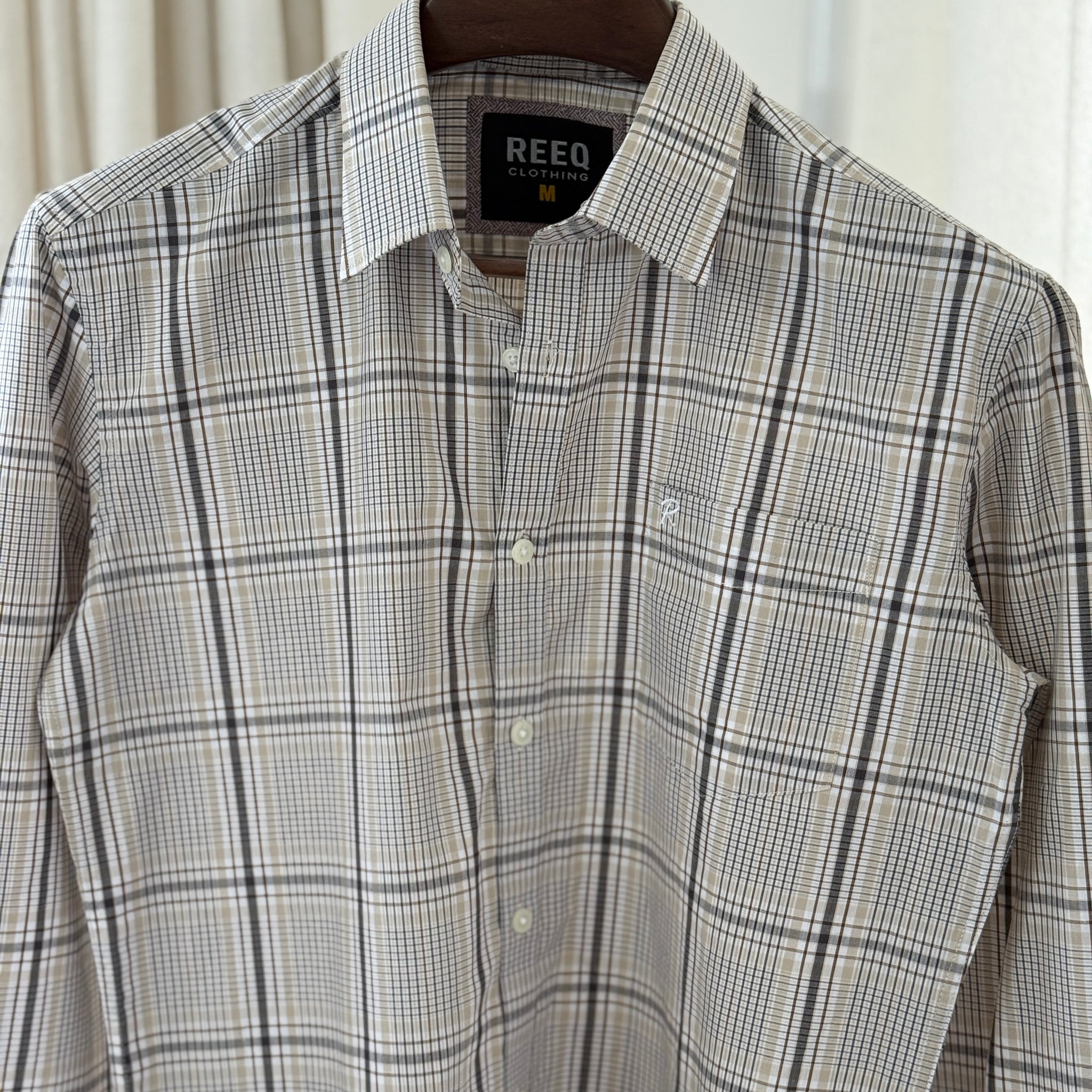 Classic Grid Check Shirt – Monochrome Casual/Formal Wear