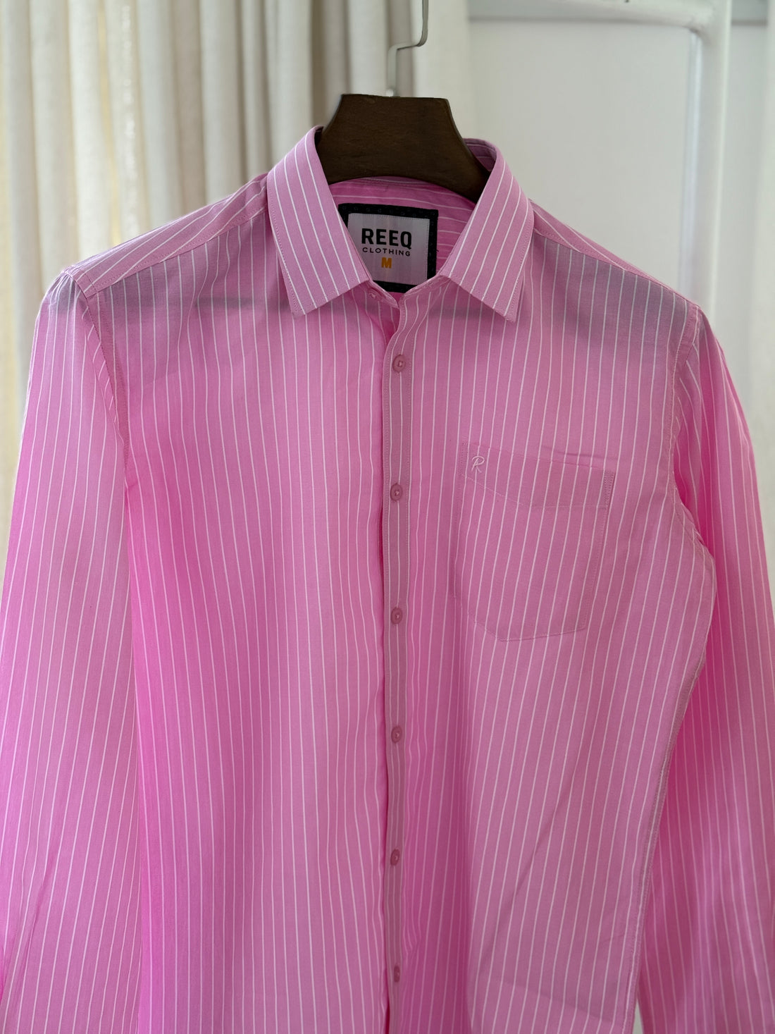 Elegant Pink Pinstripe Shirt
