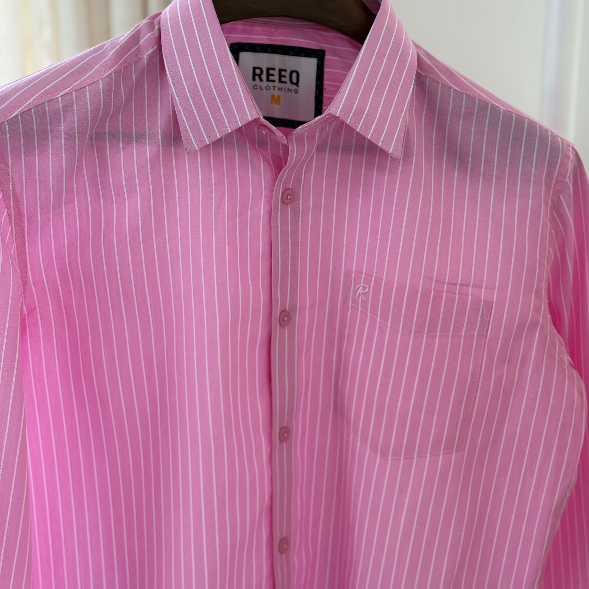 Elegant Pink Pinstripe Shirt