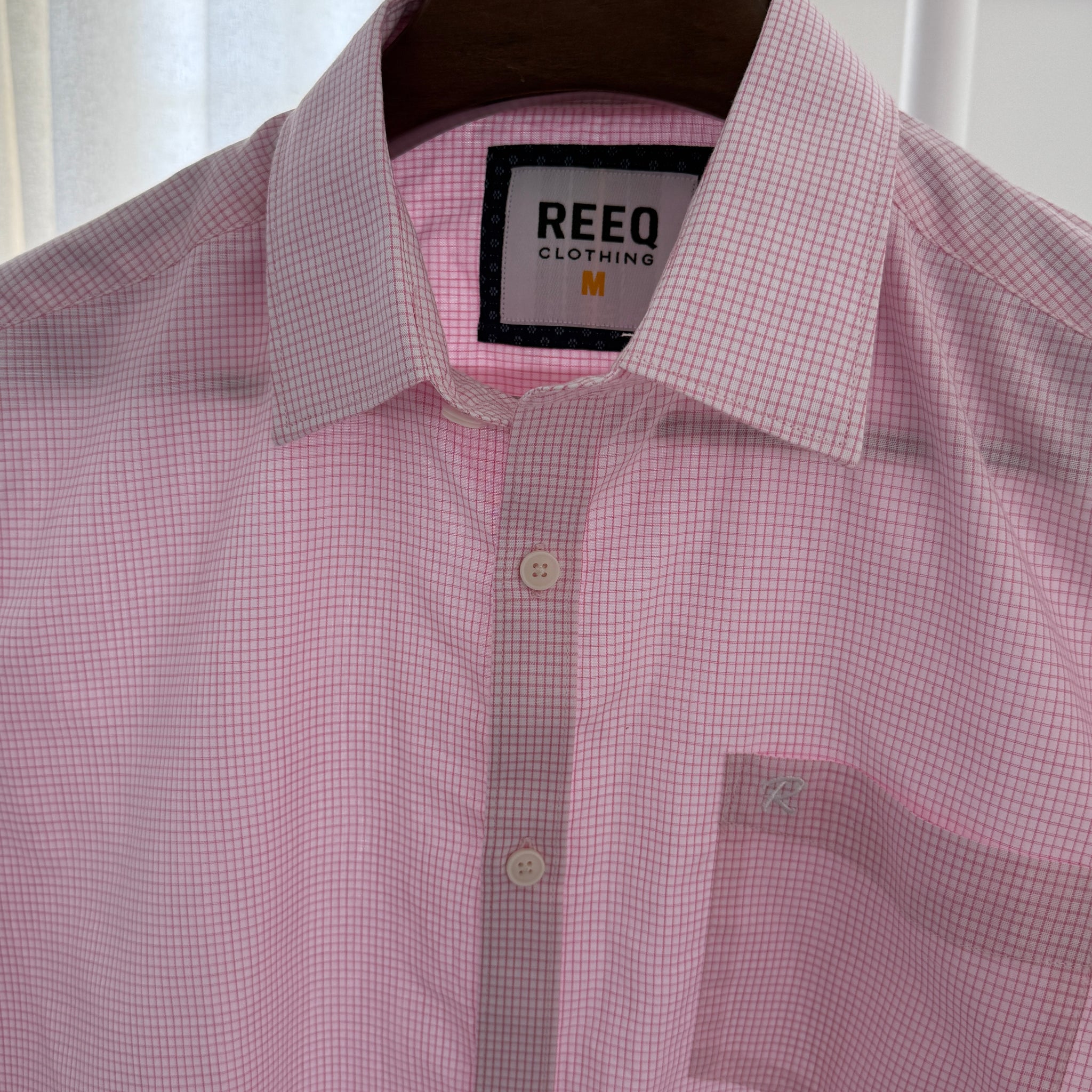 Men’s Pink Micro-Check Shirt