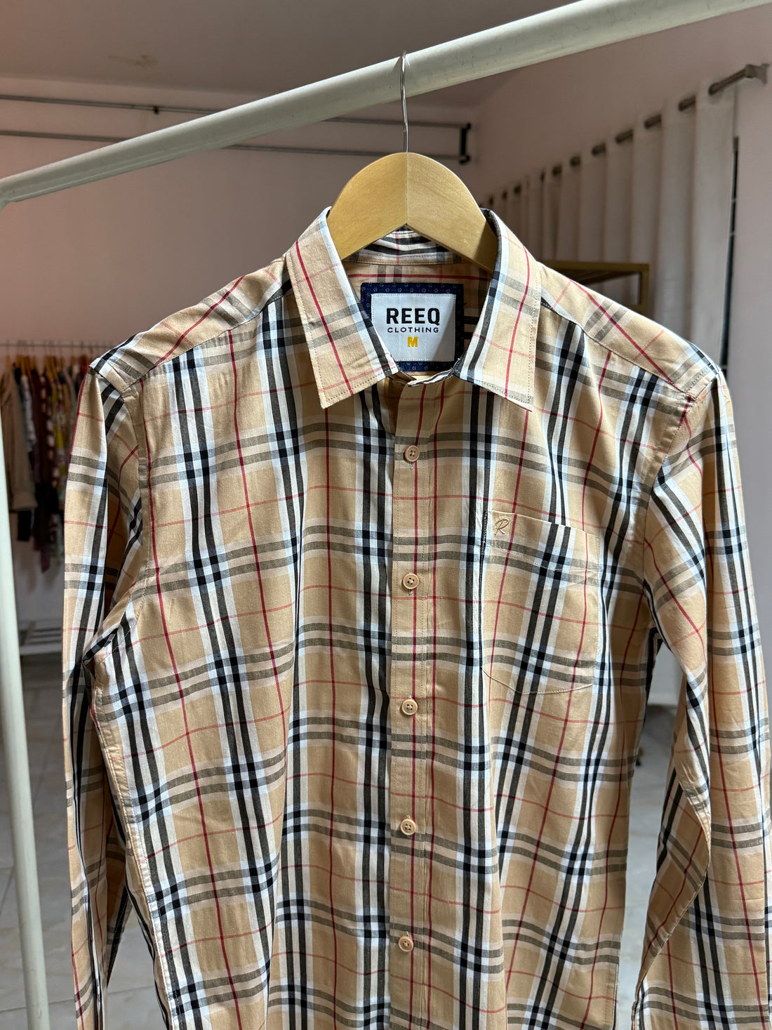 REEQ Classic Beige Tartan Check Shirt