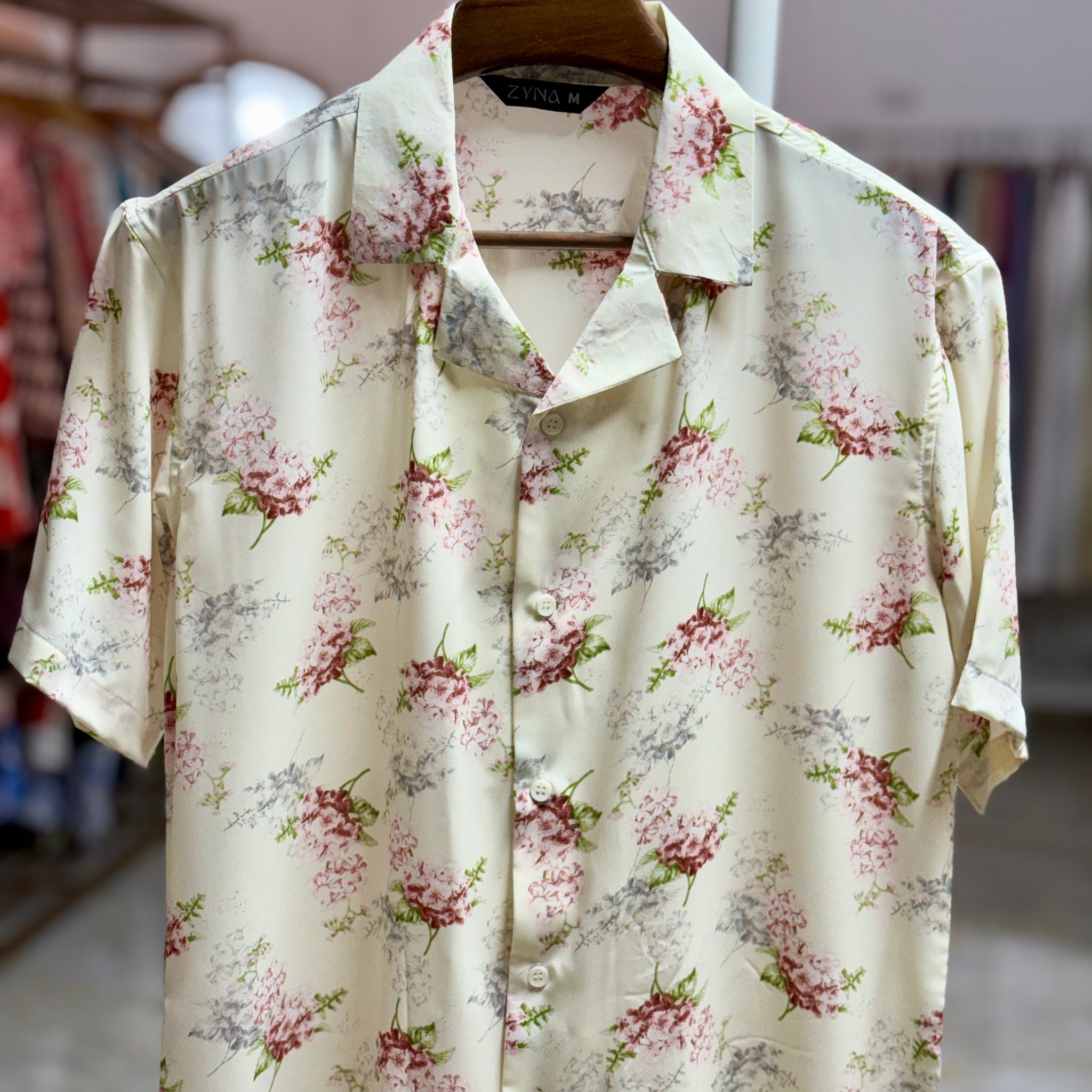 Ivory Blossom Cuban Shirt