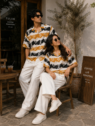 Monarch Abstract Couple Matching Shirt Set