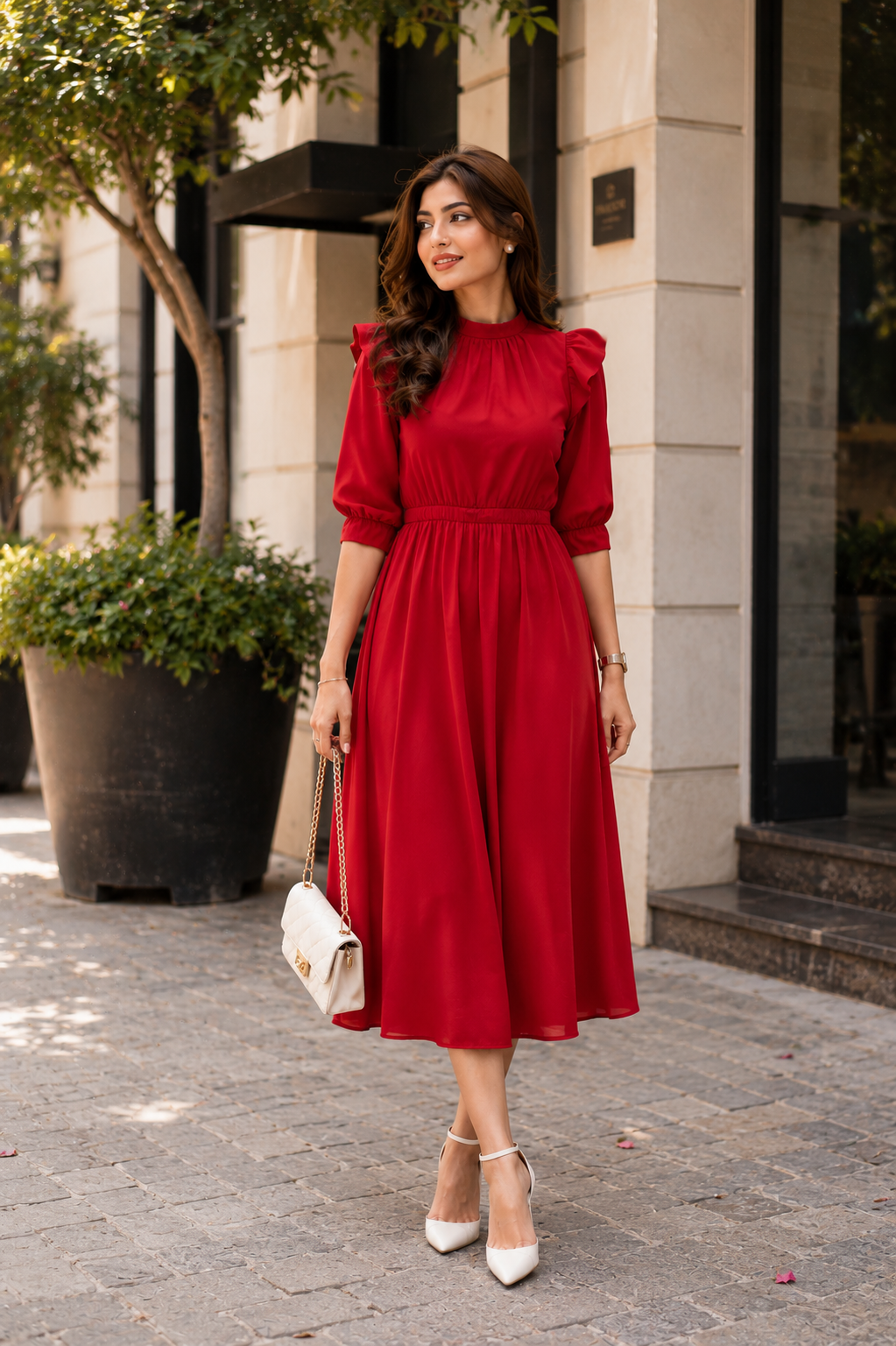 Women’s Red Flowy Dress