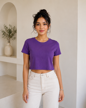 Women's Essential Cotton Crop T-Shirt