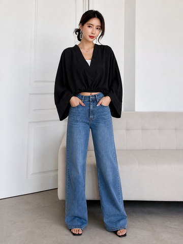 Kimono Sleeve Wrap Top