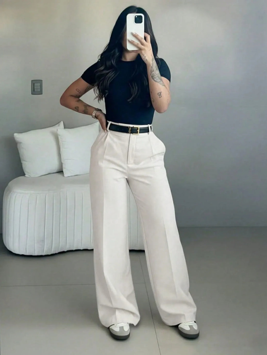 Women's High-Waisted Wide-Leg Pants