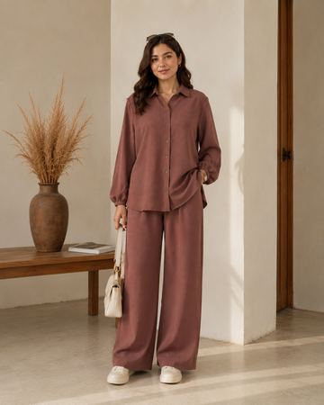 Women's Mocha Relaxed Fit Co-ord