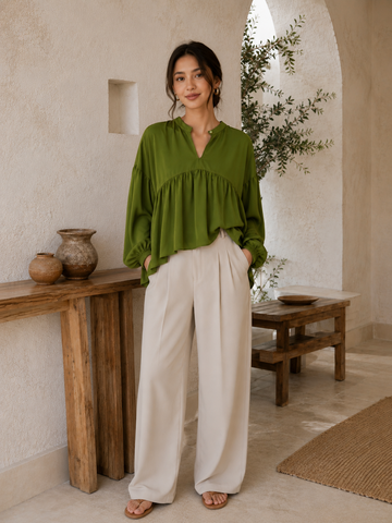 Women’s Olive Green Relaxed Fit Blouse