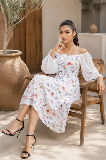 Beach Bloom Off-Shoulder Dress