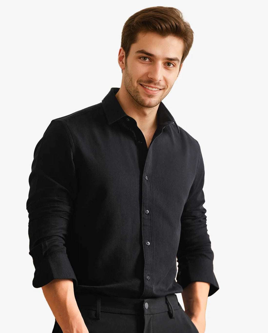 CLASSIC PLAIN BLACK SHIRT