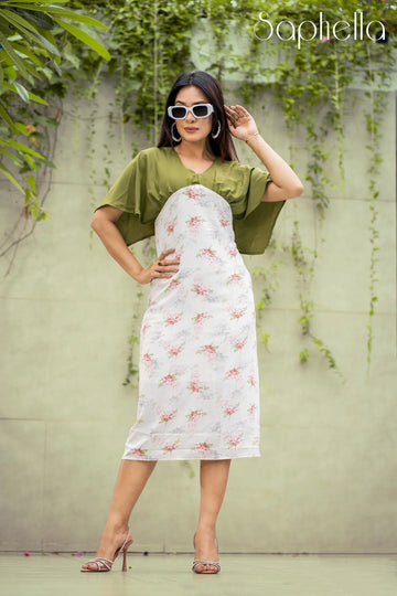 Layered Floral Midi Dress