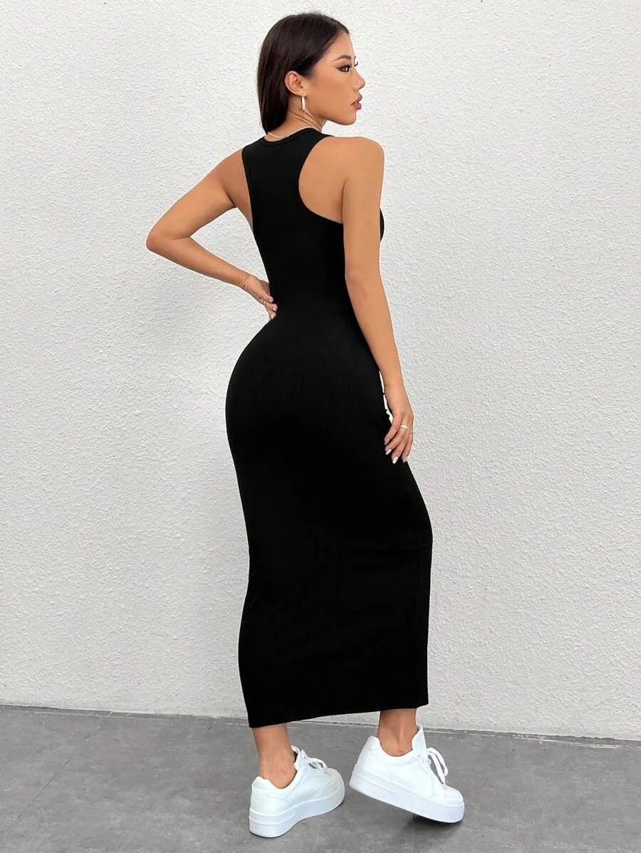 FlexCurve Black Midi Dress