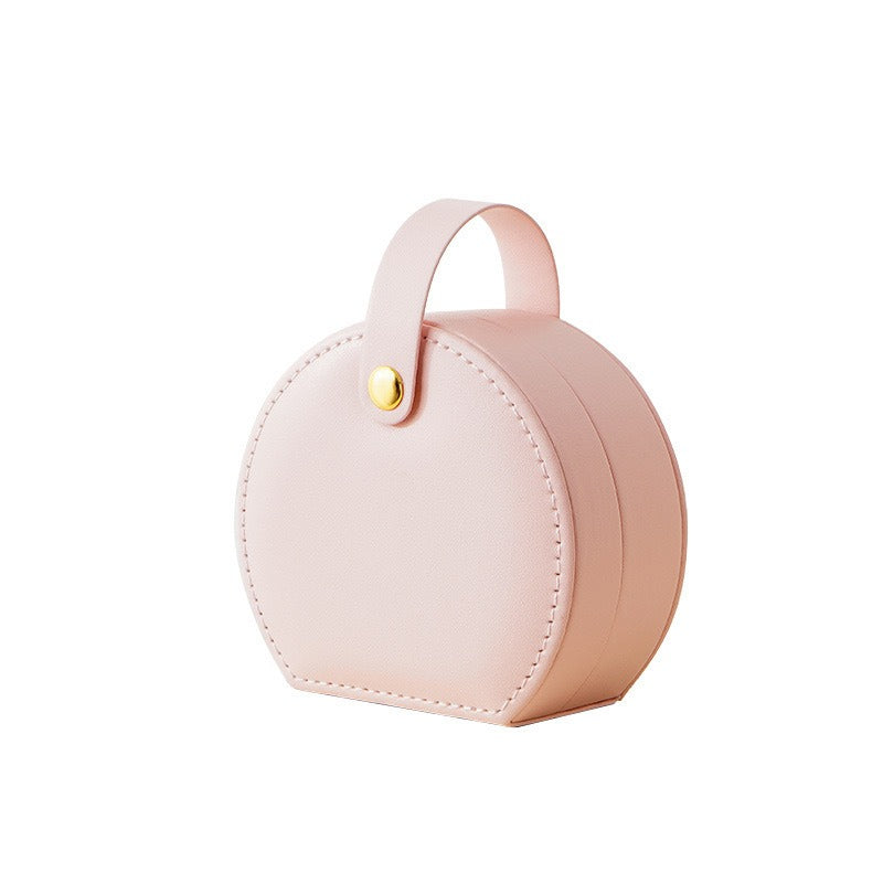 Cross-Border New Pu Leather Jewelry Box, High-End Travel Portable Jewelry Storage Box, Ring Necklace Jewelry Box