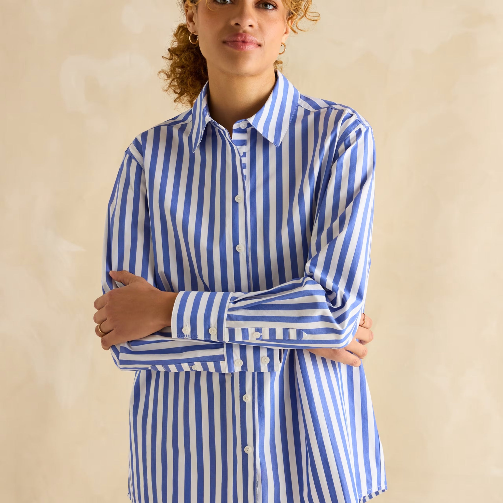 ZYNA Cotton Striped Relaxed Shirt