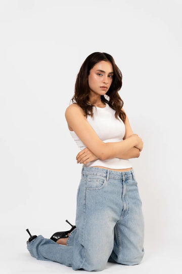 Women's Solid Color Round Neck Casual Versatile Ribbed Tank Top