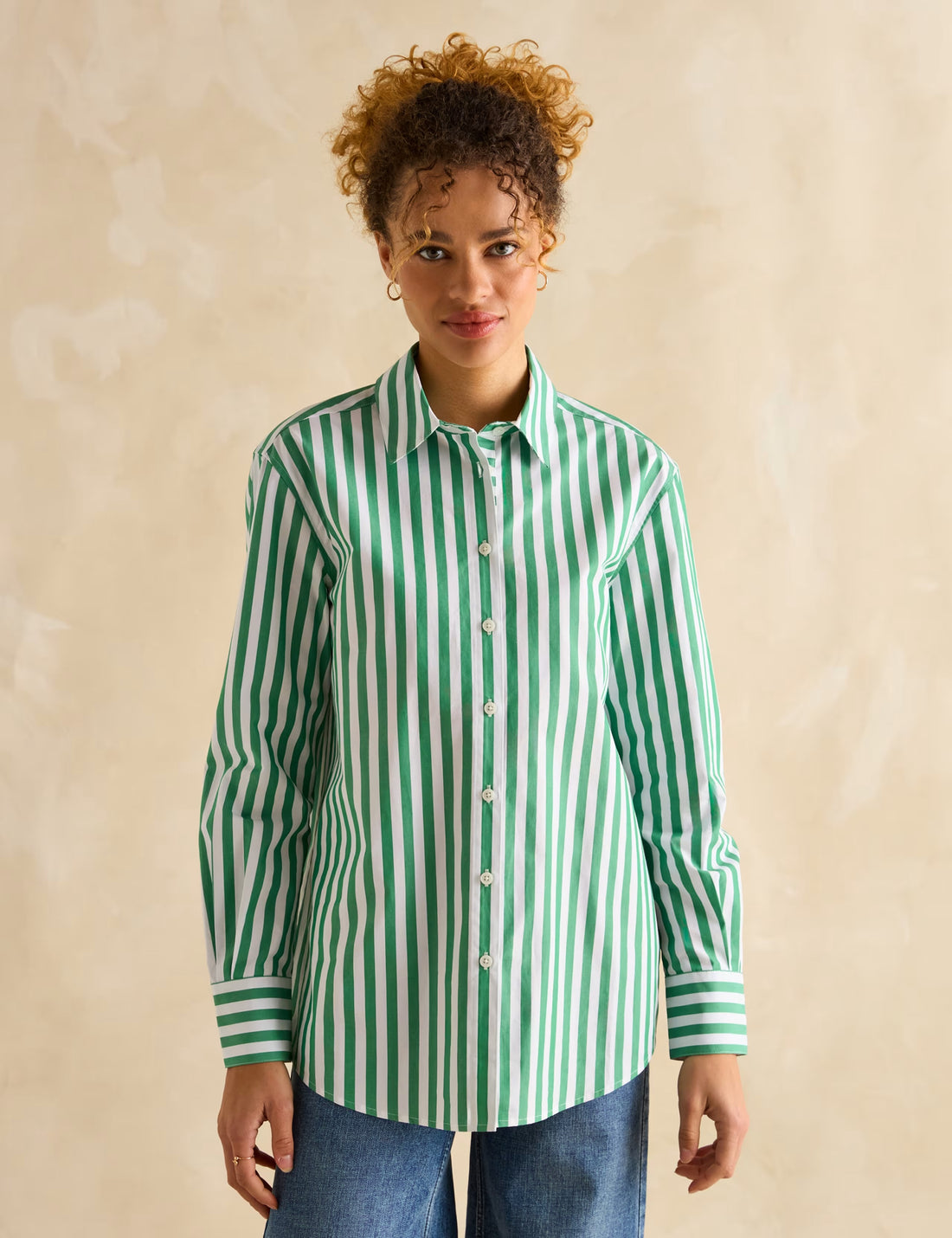 ZYNA Cotton Striped Relaxed Shirt