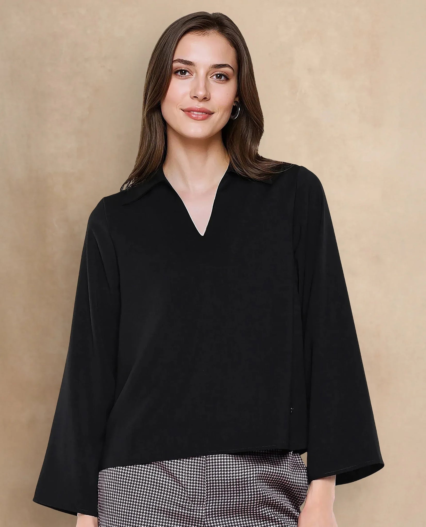 ZYNA JONNY COLLAR PLAIN TOP