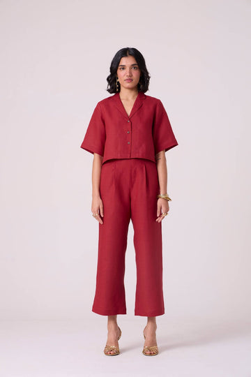 Modern Red Tailored Set
