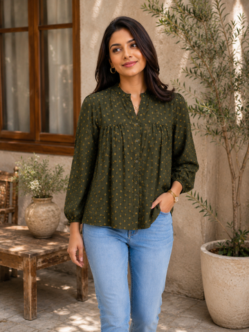 Olive Garden Button-Front Blouse