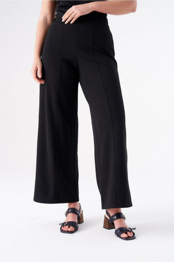 ZYNA HIGH WAIST WIDE LEG PANTS BLACK