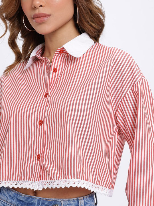 Candy Stripe Crop Shirt