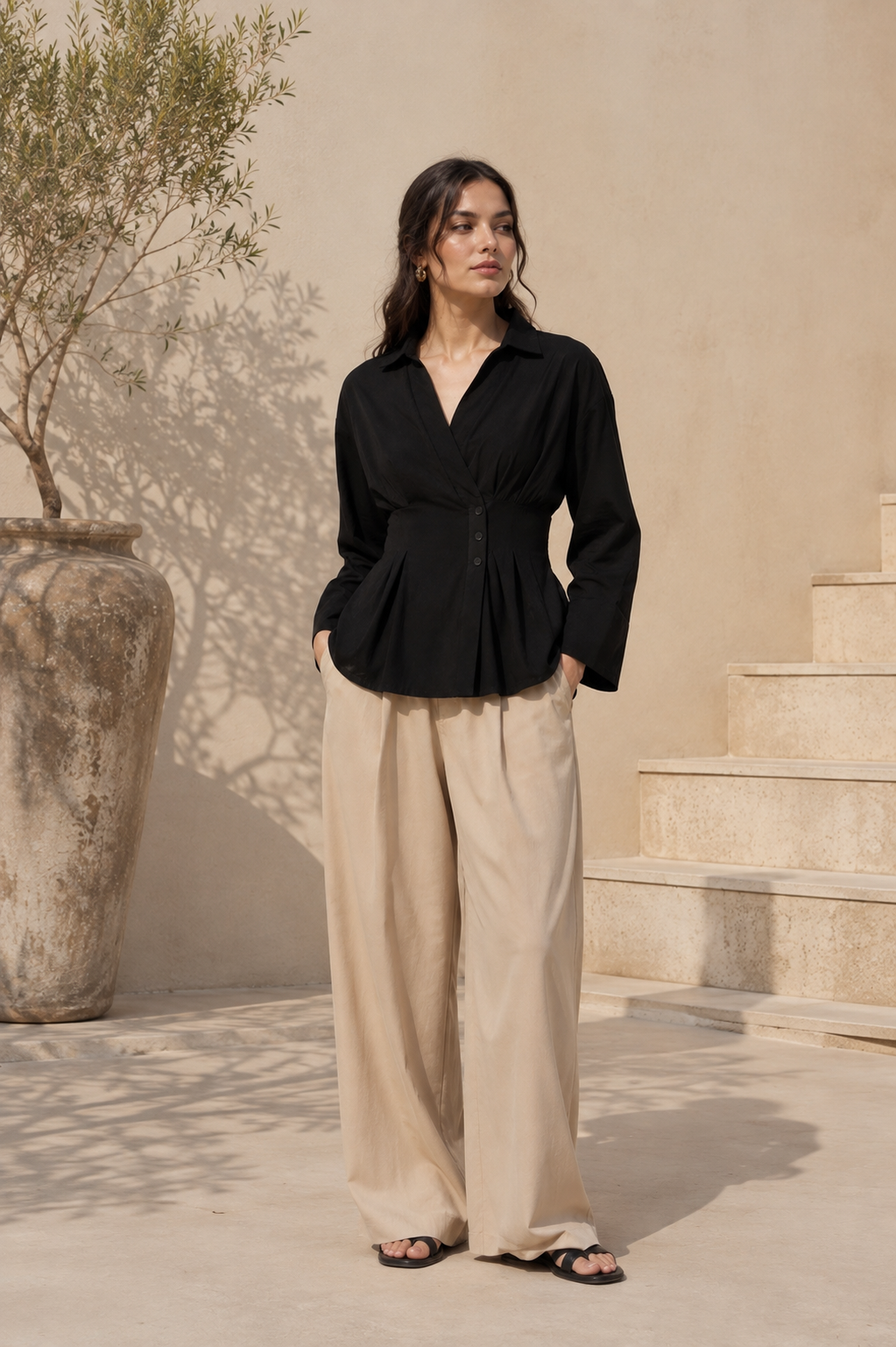 Eclipse Waist-Defined Blouse